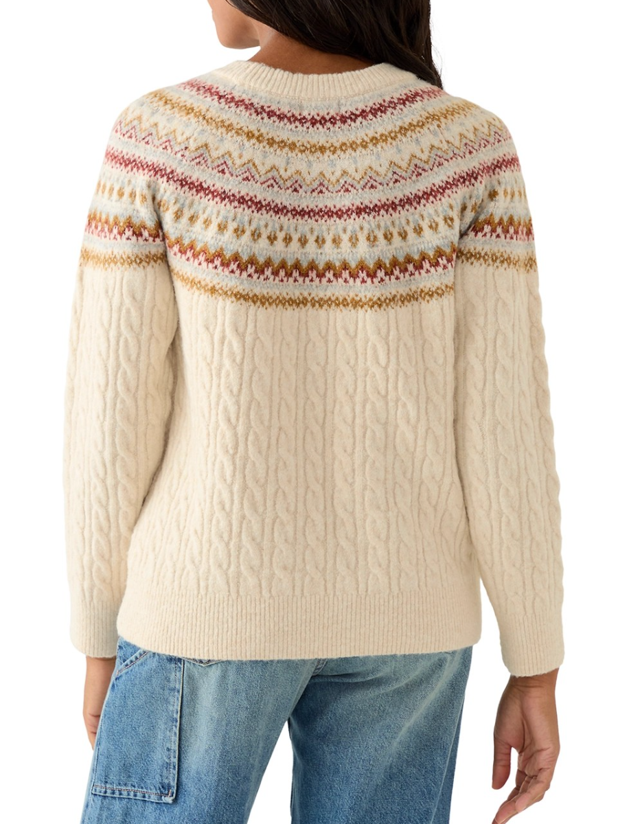 Women's Fairisle Cable Mix Crew Sweater