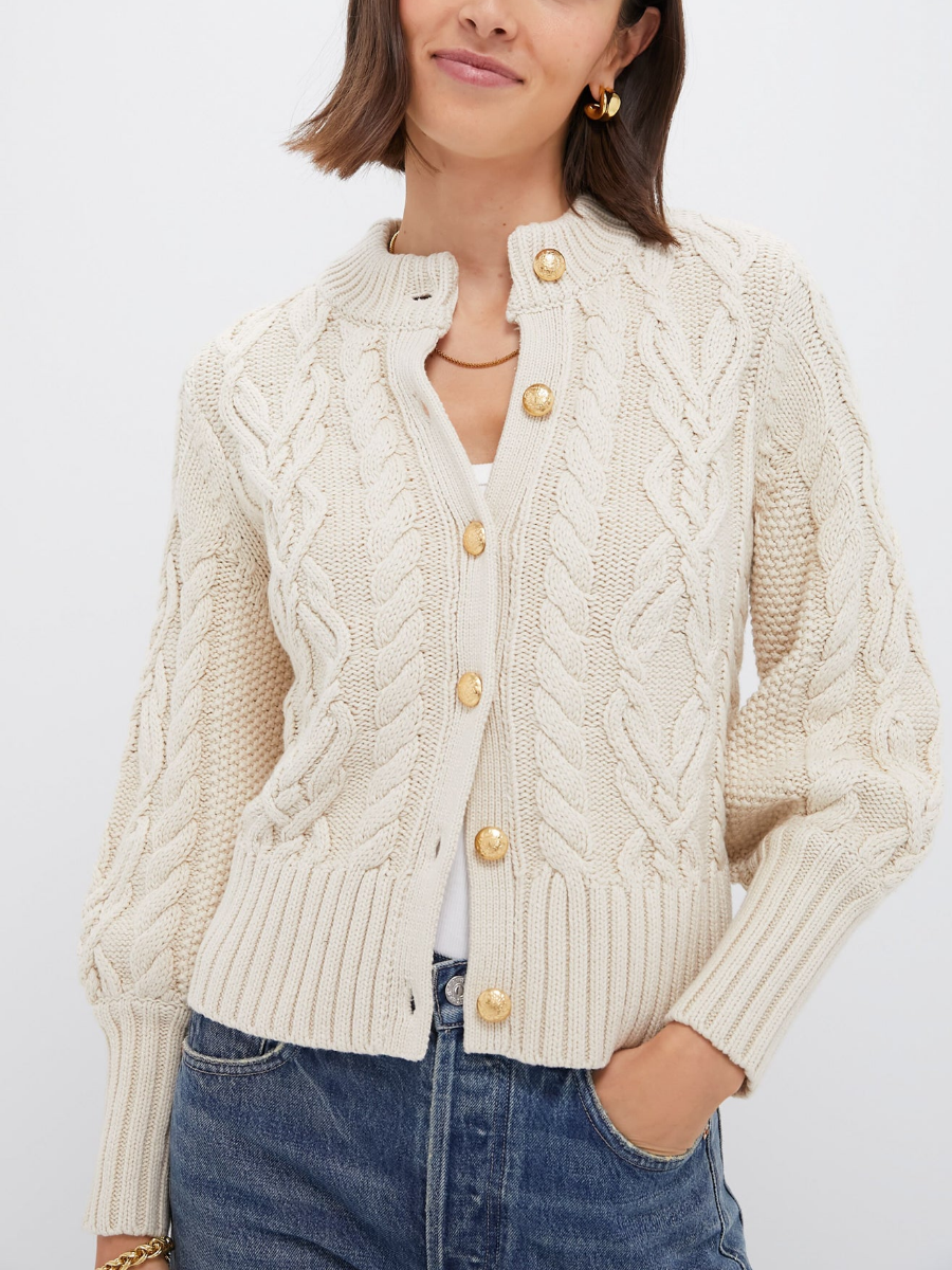 Sandstone Cotton Colette Cardigan