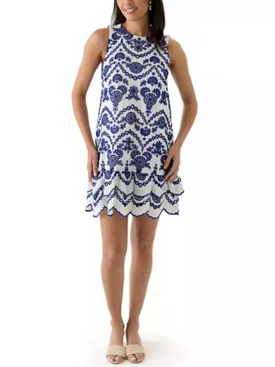 Ruffle Hem Print Sleeveless Dress