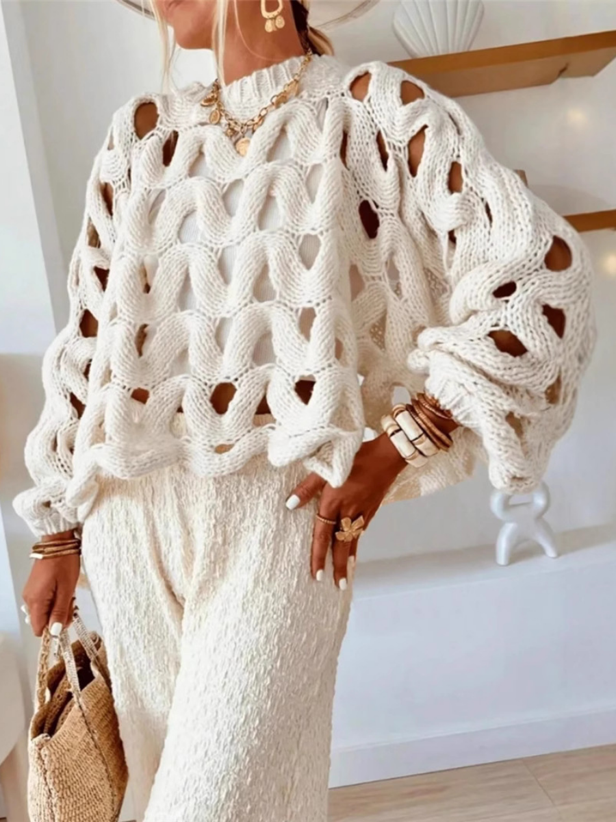 Cutout Hooded Sweater