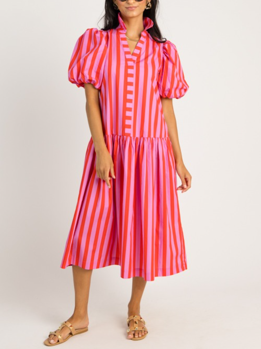 Bold Stripe Midi Dress