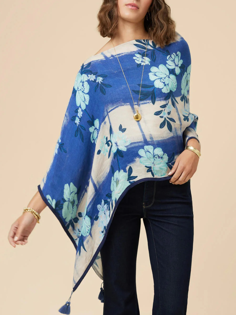 Topper Serpentine Floral Pane Blue