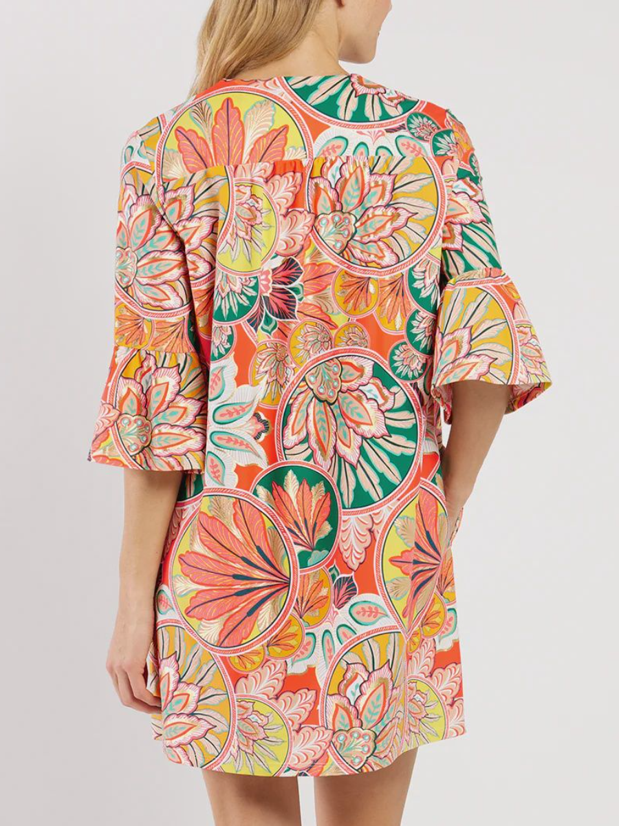 Stained Glass Coral Gold Dress