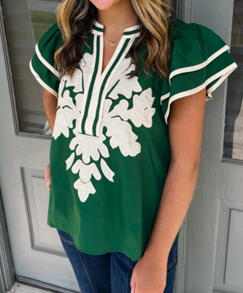 Chic Ruff Sleeve Top