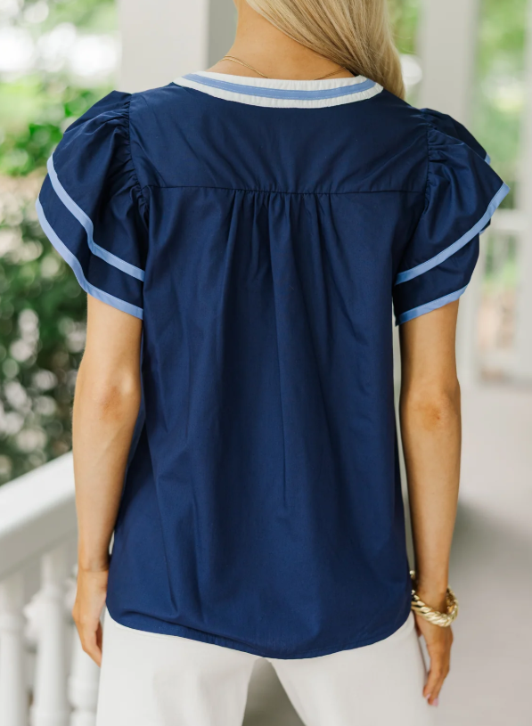 Chic Ruff Sleeve Top