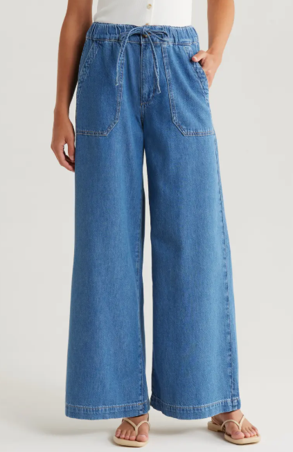 Lightweight Wide-leg Casual Cotton Jeans