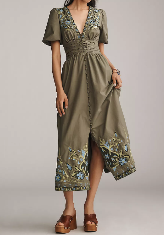 Demure Embroidery Occasion Dress