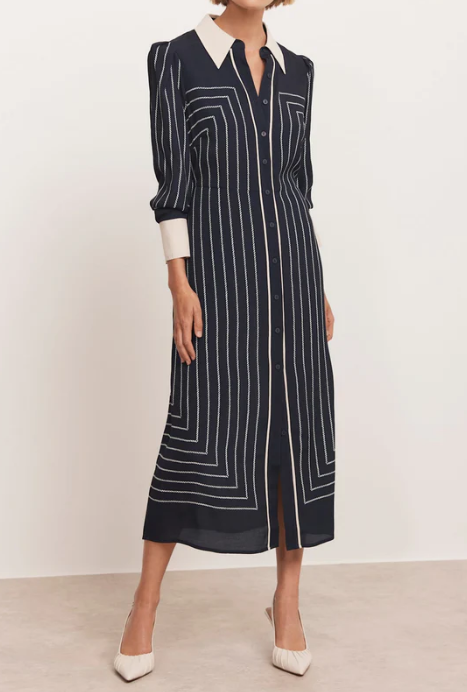 Elegant Striped Midi Dress