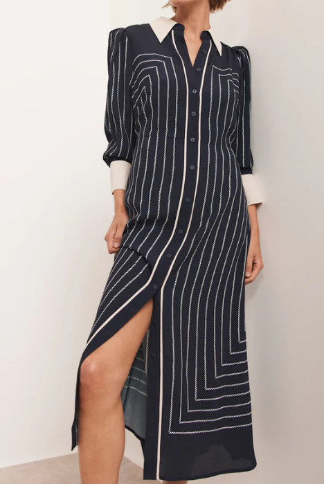 Elegant Striped Midi Dress
