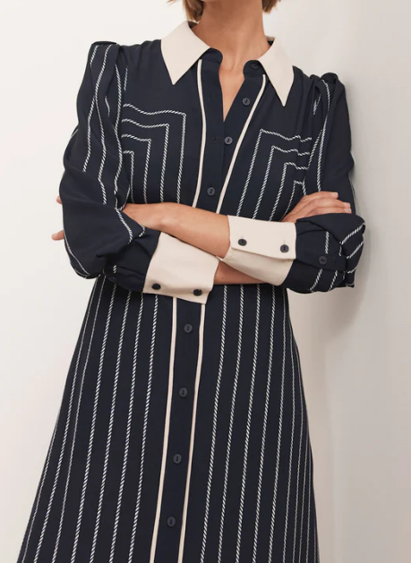 Elegant Striped Midi Dress