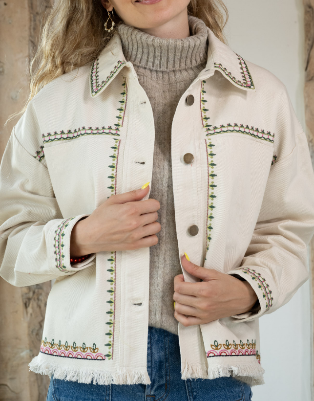 Fab Embroidered Fringed Jacket