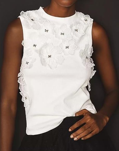Chic 3D Flower Tank Top