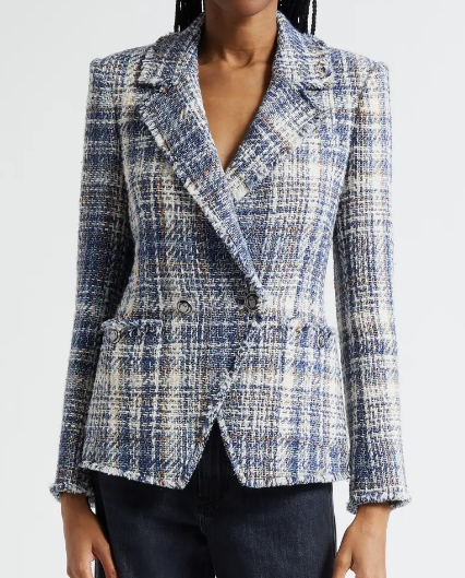 Chic Plaid Tweed Blazer