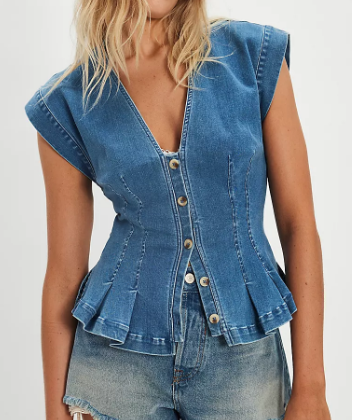 V-Neck Button-up Slim Vest