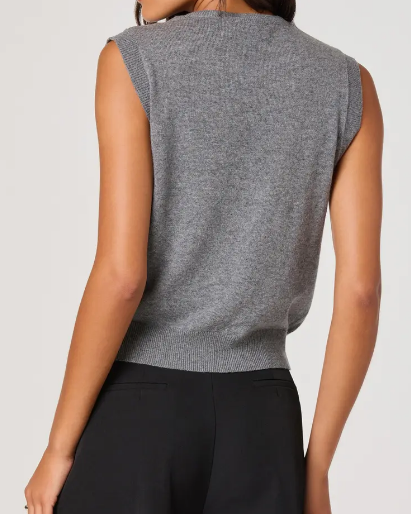 Comfy Scarf Knit Sleeveless Sweater