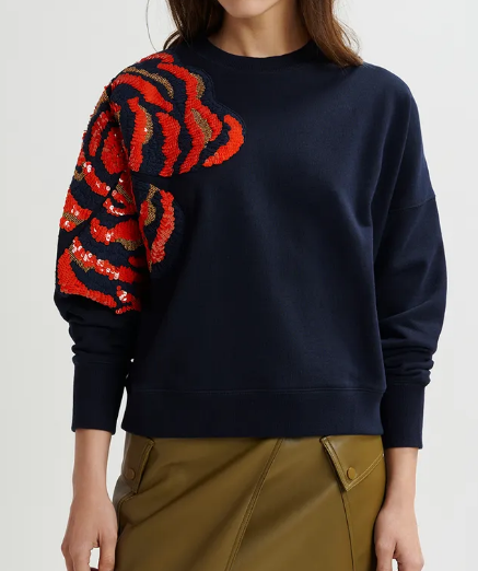 Sequin Flower Sweater