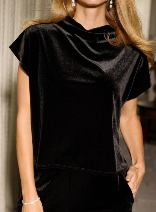 Velvet Stretch Wide-leg Holiday 2pc Set