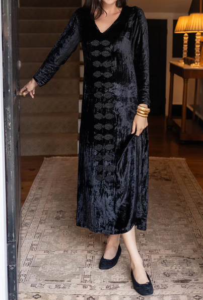 Velvet Midi Holiday Dress