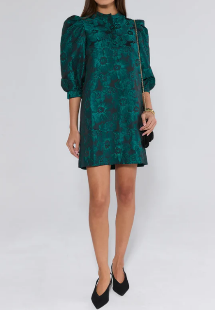 Jacquard Floral Holiday Dress