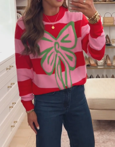 Sweet Bow Holiday Sweater
