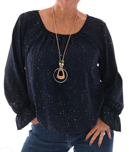 Dazzle Holiday Ballon Blouse