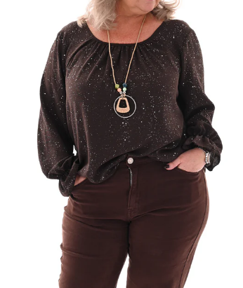 Dazzle Holiday Ballon Blouse