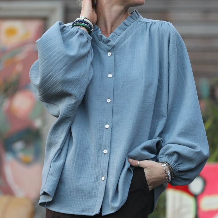Loose Casual Ruffle Blouse