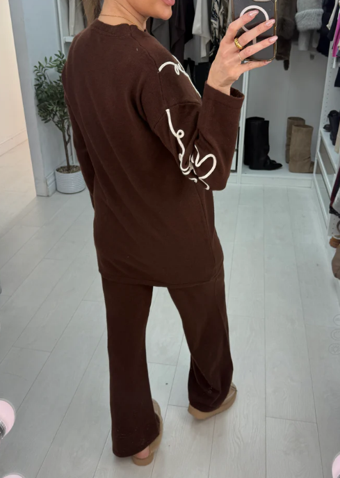 Chic Flower Knit 2pc Set