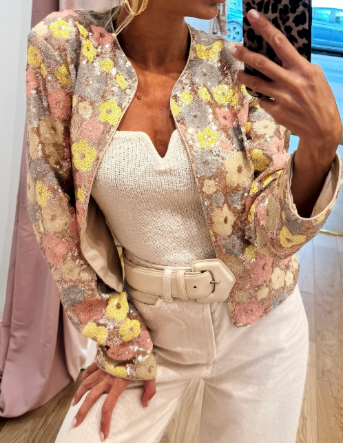 Flower Sequin Dazzle Jacket