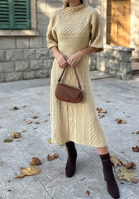 Demure Knit Midi Dress