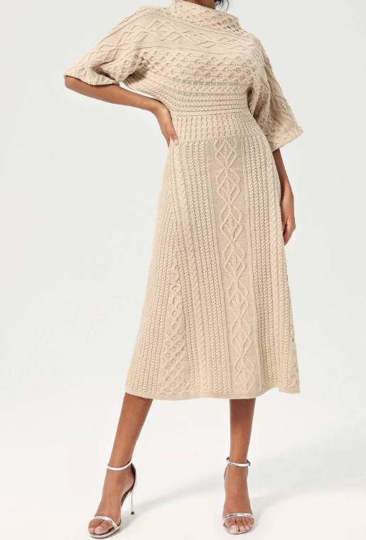 Demure Knit Midi Dress
