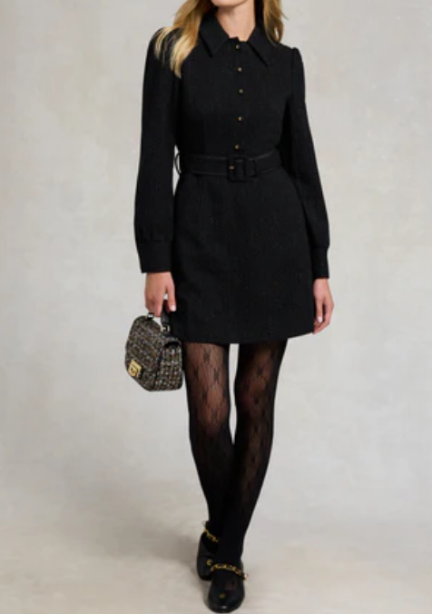 Demure Tweed Mini Dress