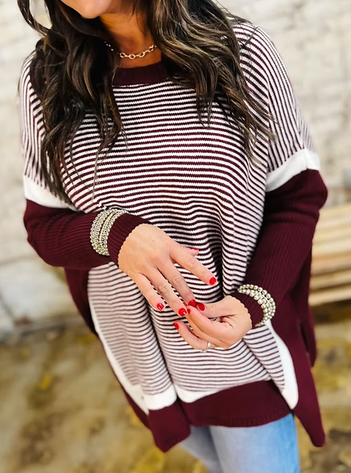 Pinstripe Comfy Sweater