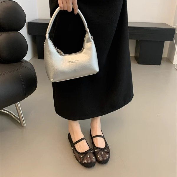 Crystal Mesh Ballet Flats