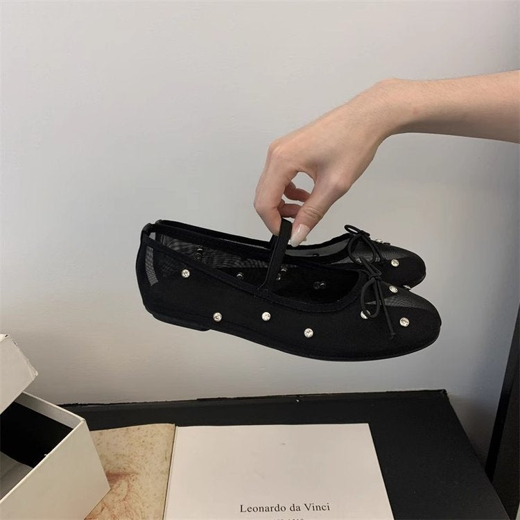 Crystal Mesh Ballet Flats