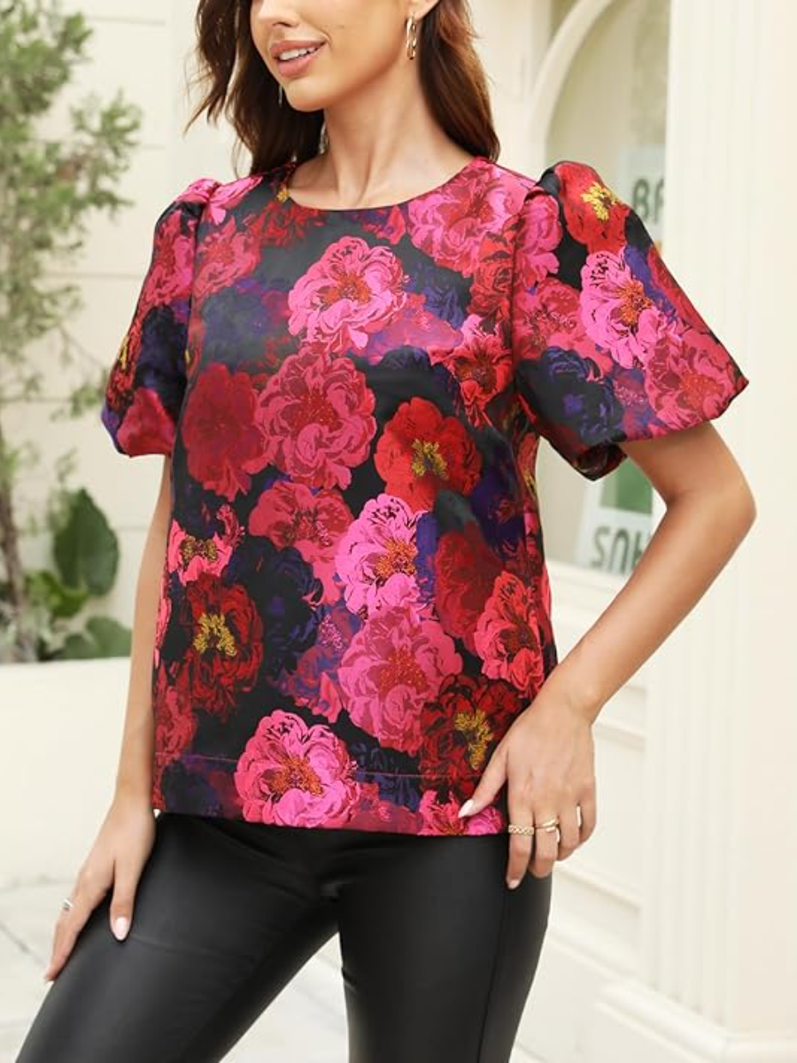 Women's Floral Jacquard Shirt