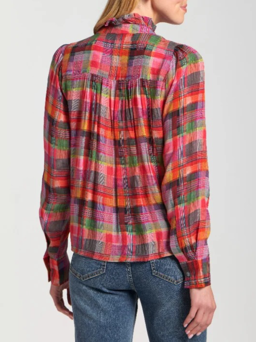 Ruffle Half Placket Blouse