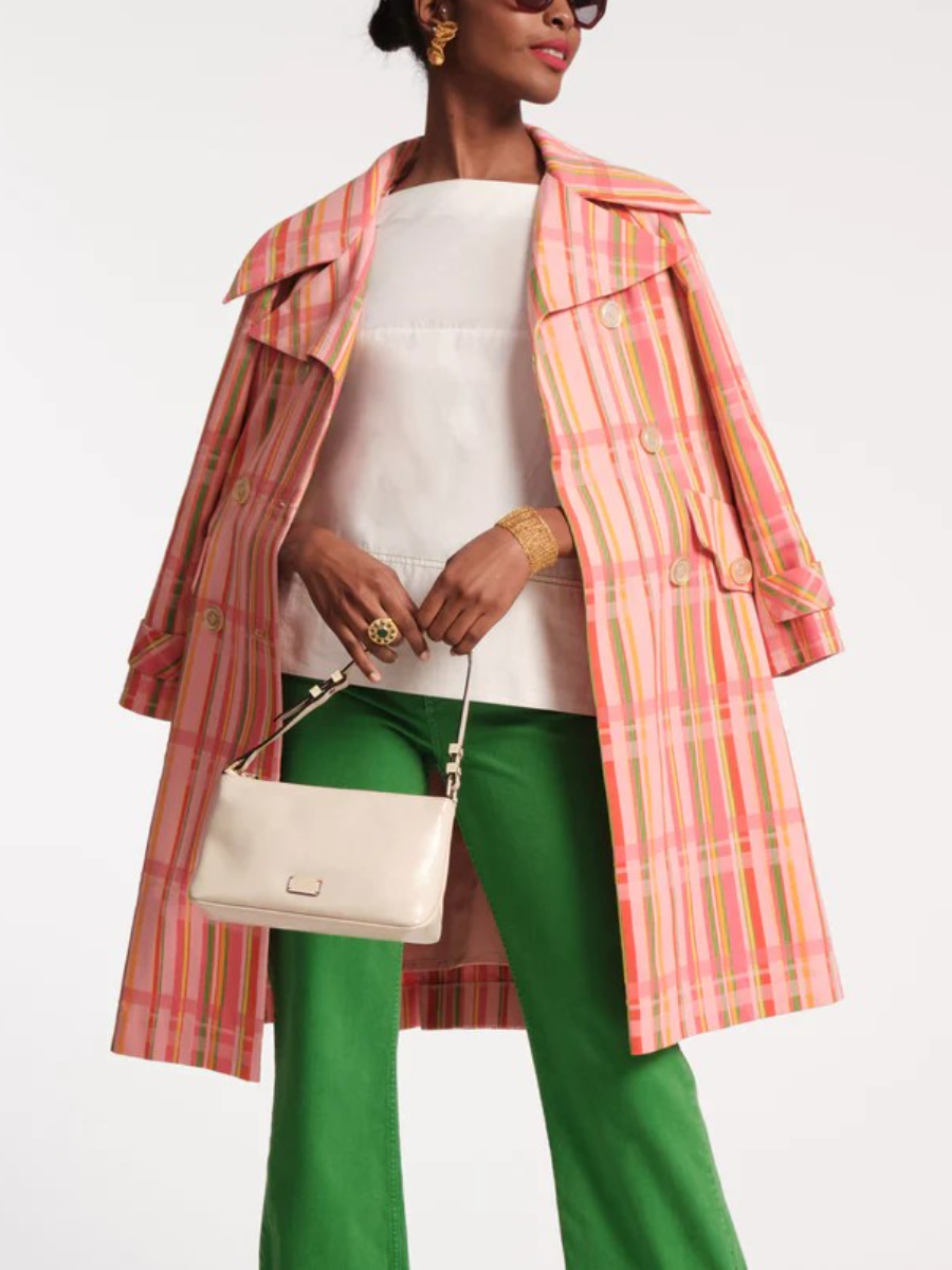 Spring Vintage Jacquard Striped Coat