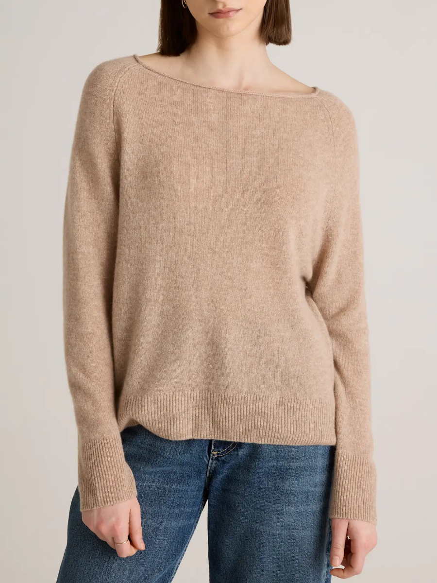 Mongolian Cashmere Boatneck Sweater