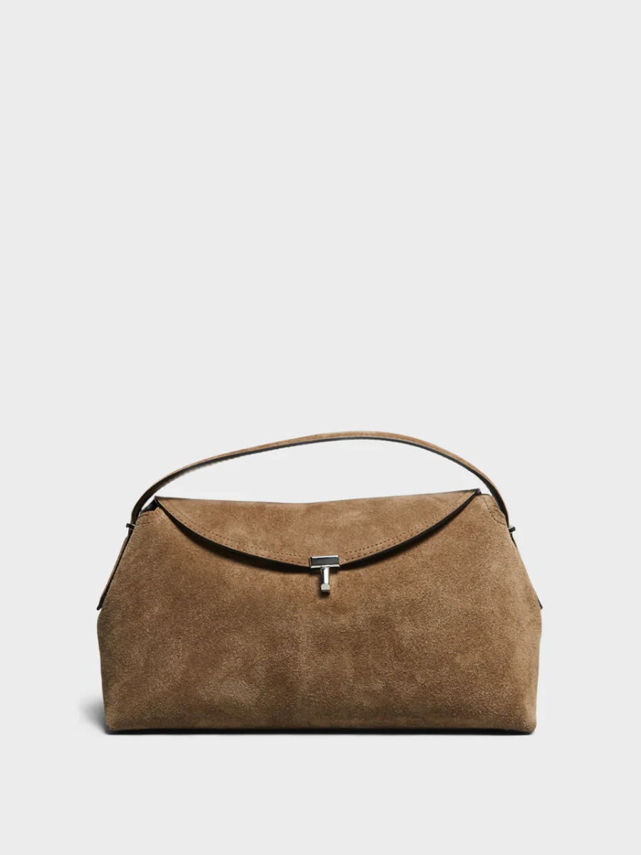 T-Lock Suede Top Handle Bag