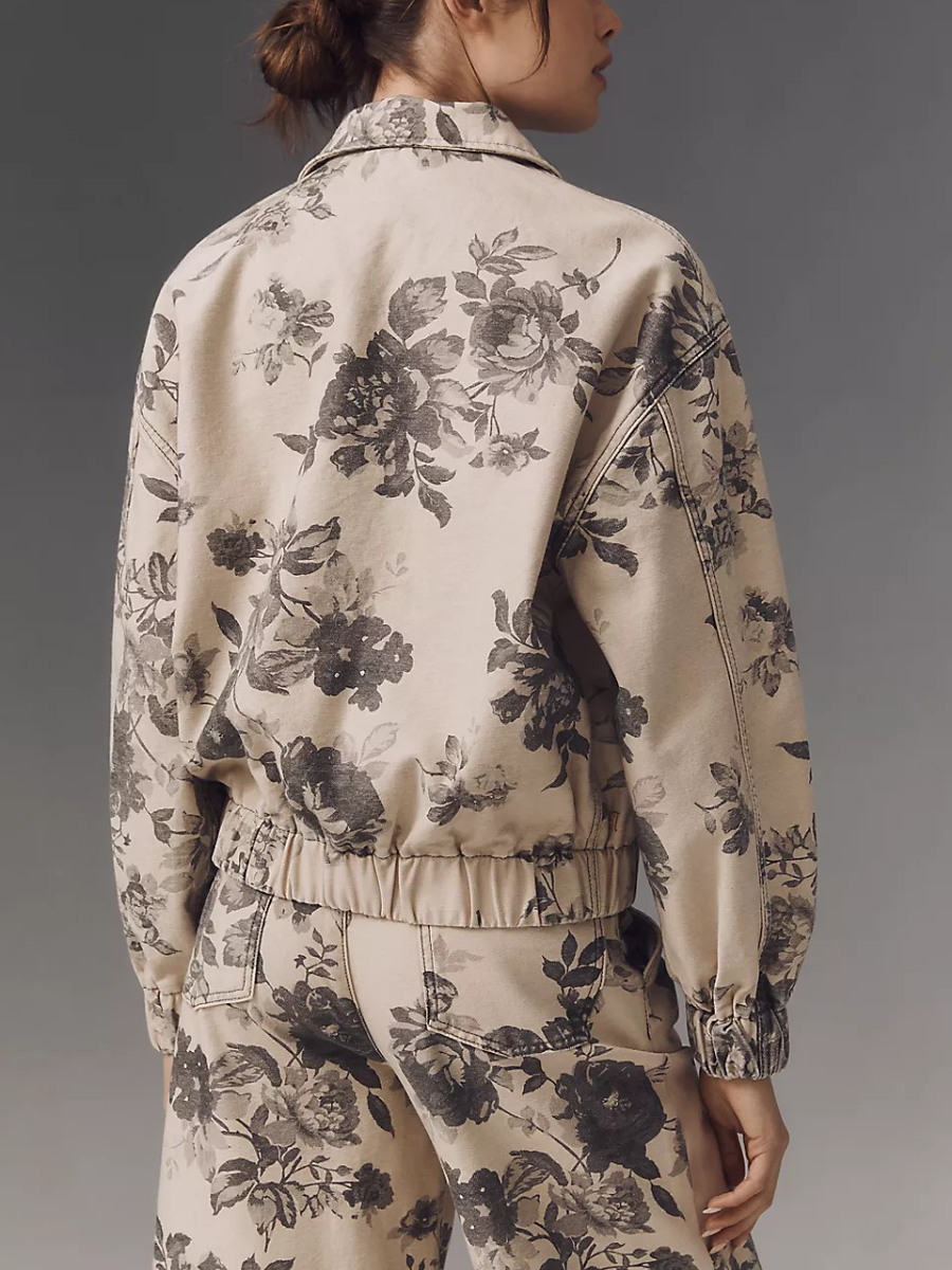 Floral Printed Bomber Jacket