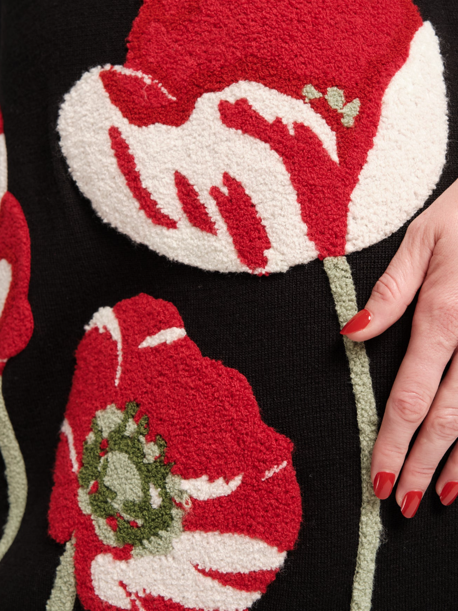 Annie Embroidered Wool Dress