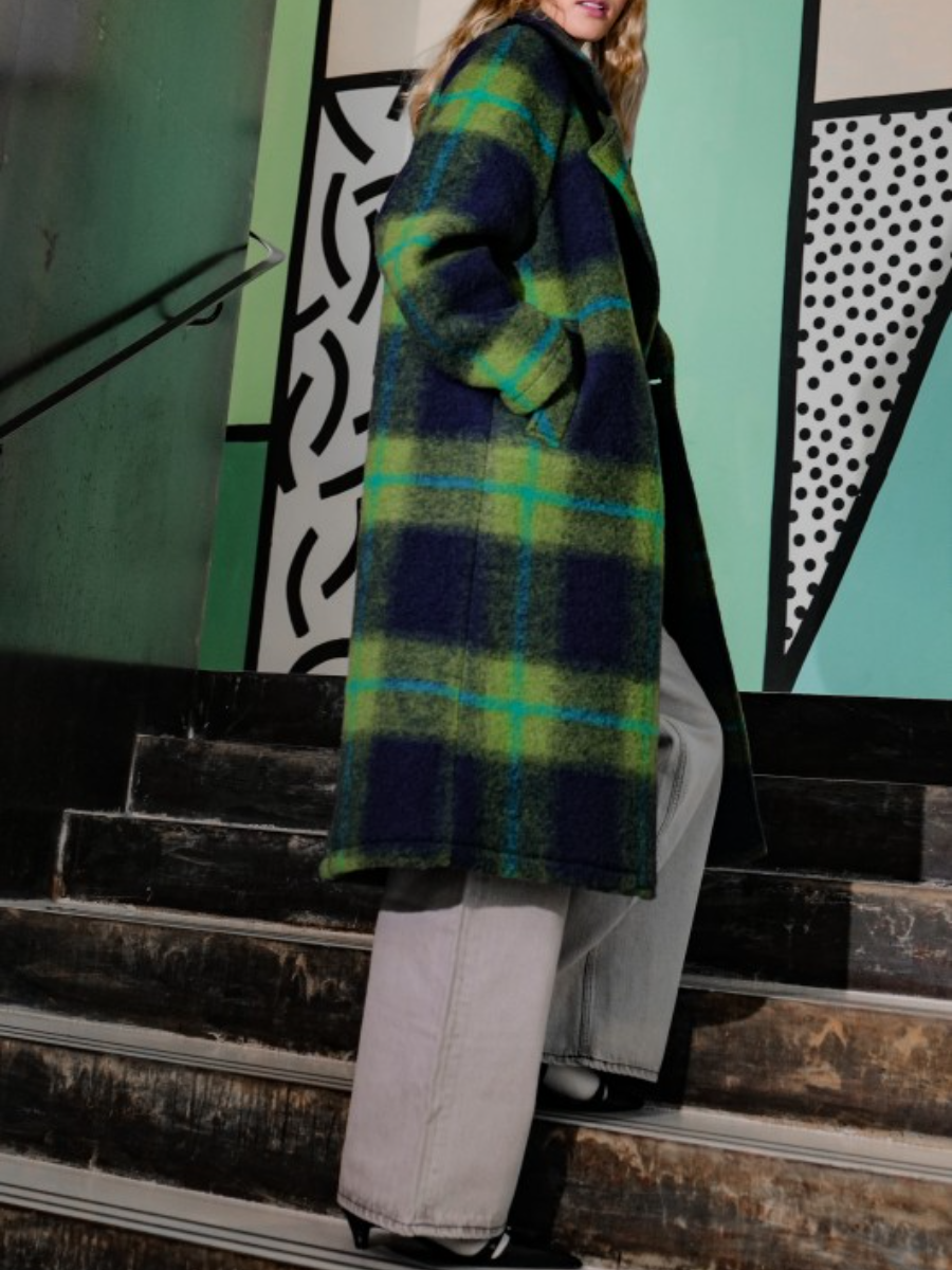 Plaid Oversized Trench Coat