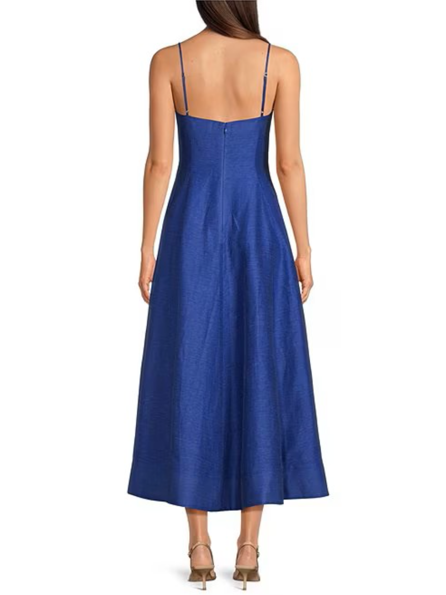 Hydrangea A-Line Sweetheart Neckline Linen Blend Dress