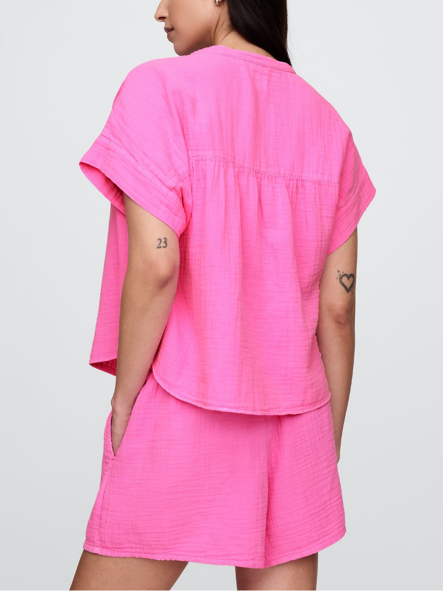 Cotton Gauze Dolman Shirt