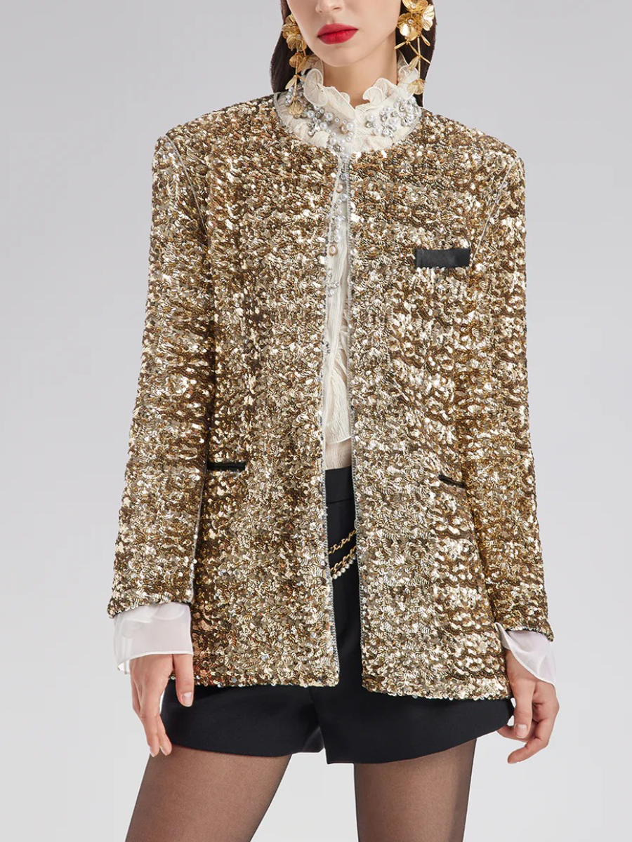 Light Luxury Sequin Heavy-Duty Blazer