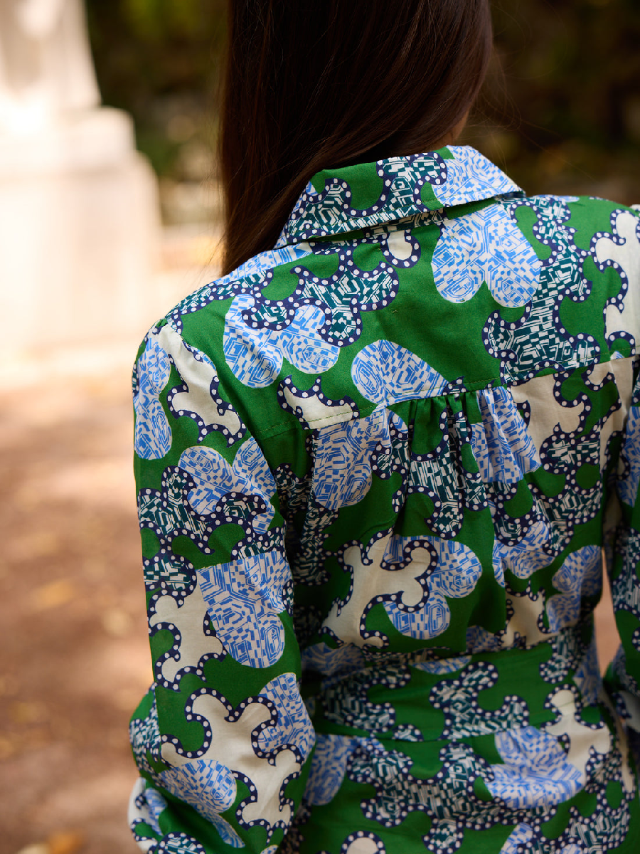 Fashion Print Block Midi Dress