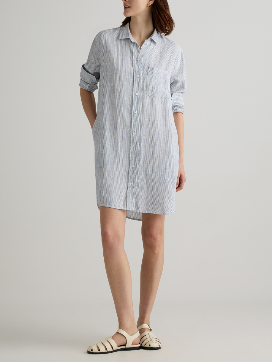 100% European Linen Shirt Dress