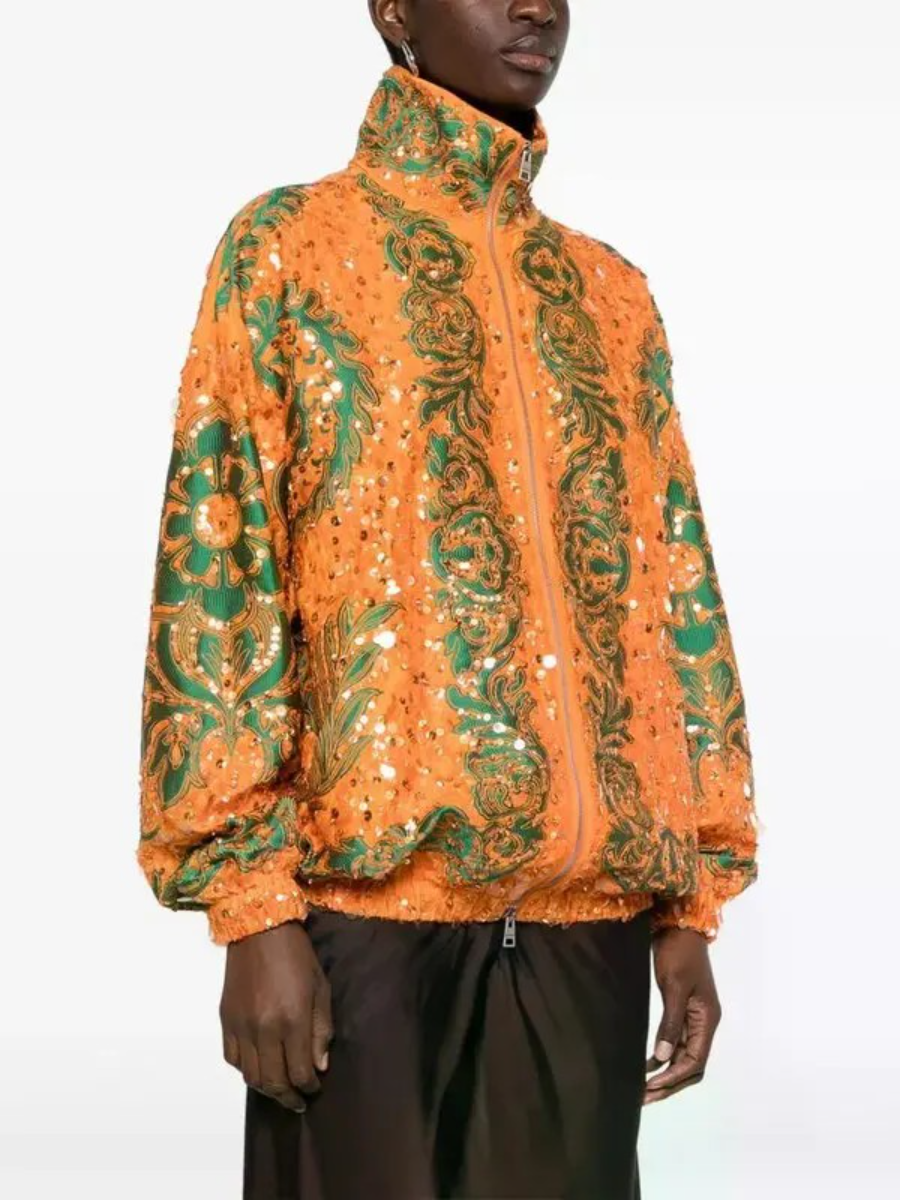 Sequin-embellished Bomber Jacket