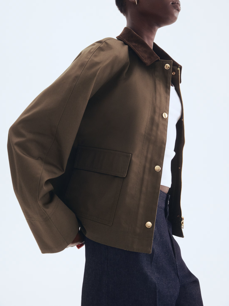 Jacket With Corduroy Collar